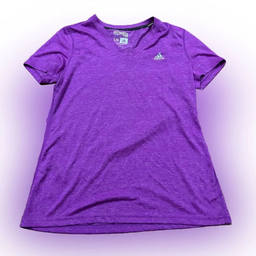 Women’s Adidas Purple V-neck Athletic T-shirt